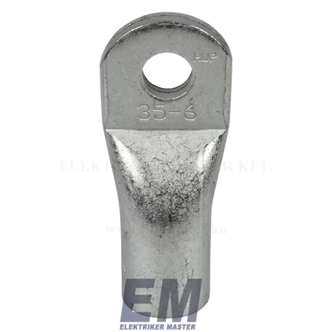 Szigeteletlen szemes csősaru 35mm2 6-os M6 furattal ónozott réz Haupa CL 35-6 (290966) KIFUTÓ