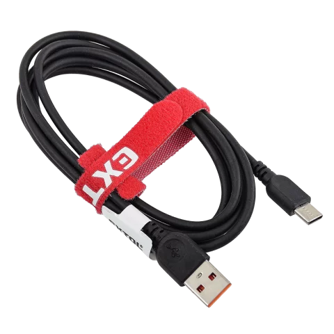 USB kábel Type-C fejjel 1,5m Telefon töltő kábel USB-A USB-C adatkábel fekete Extol Energy