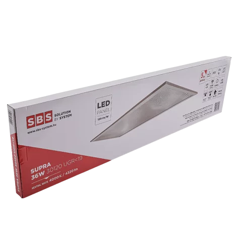 LED Panel Mennyezeti Beépíthető 120x30 36W 4000K 4320lm UGR19 Philips előtéttel Supra