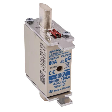 NKI késes biztosíték NH00 80A olvadó porcelán kerámia betét NH000 Schrack