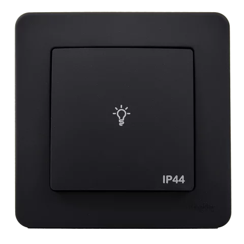 Schneider SEDNA Design kapcsoló 101NLJ egypólusú nyomó villanykapcsoló IP44 lámpa antracit SDD214132