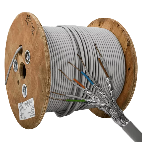 FTP internet lan kábel Cat6a (S/FTP LSFRZH 650MHz) tömör réz vezeték R&M 305649