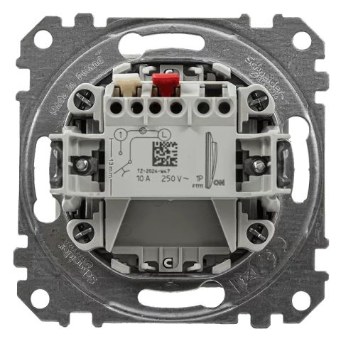 Schneider SEDNA Design Kapcsoló 101NJF egypólusú nyomó villanykapcsoló jelzőfényes rugós fehér