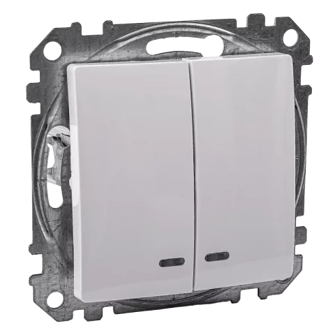 Schneider SEDNA Design Kapcsoló 105JF csillár villanykapcsoló jelzőfényes rugós fehér SDD111105L