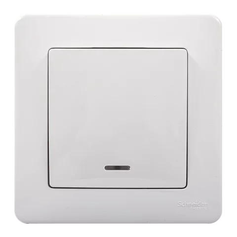 Schneider SEDNA Design Kapcsoló 101JF egypólusú villanykapcsoló jelzőfényes rugós fehér SDD111101L