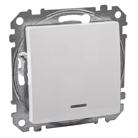 Schneider SEDNA Design Kapcsoló 101JF egypólusú villanykapcsoló jelzőfényes rugós fehér SDD111101L