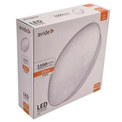 Mennyezeti lámpa LED 22W 4000K 3300lm IP20 kerek Csillagos 38cm Avide Stella ACLO38NW-22W-HL-ST