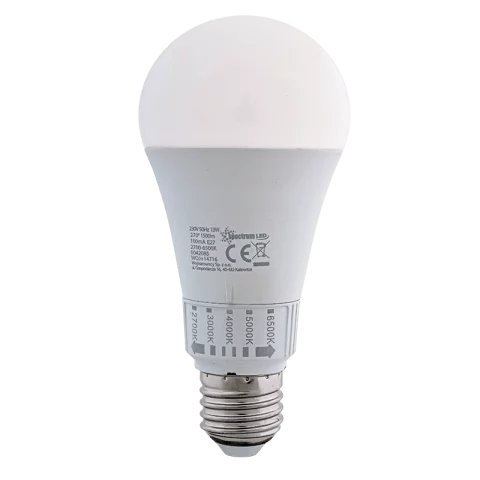 E27 LED Izzó 13W CCT Állítható színhőmérséklet 1500lm A60 Spectrum WOJ14716