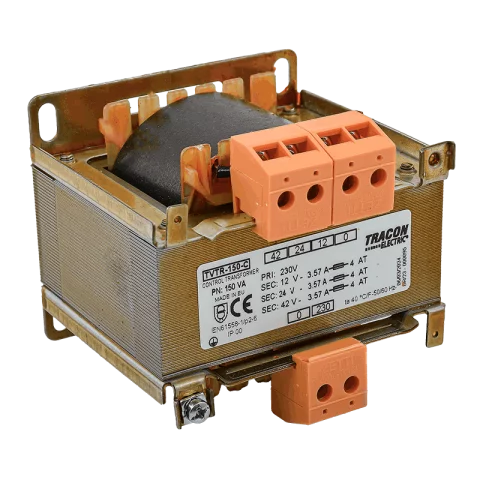 Egyfázisú kistranszformátor 230V / 12-24-42V, max.150VA Tracon TVTR-150-C