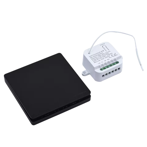 Vezeték nélküli KINETIC okos kapcsoló szett 1 áramkörös Smart Wifi IP44 fekete 150W Optonica