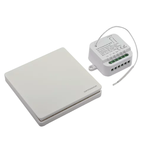 Vezeték nélküli KINETIC okos kapcsoló szett 1 áramkörös Smart Wifi IP44 fehér 150W Optonica