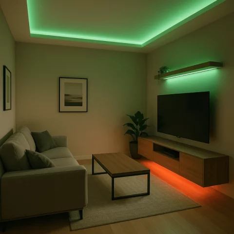 COB Led Szalag Szett Beltéri RGB távirányítóval 5m 24V Komplett készlet Commel