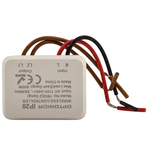 Vezeték nélküli KINETIC kapcsoló szett 2 áramkörös csillár kapcsoló IP44 fehér 2x600W Optonica