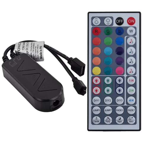 Led Szalag Vezérlő Okos Wifi 144W 12-24V 44 Gombos távirányítóval Tuya Smart Music Optonica