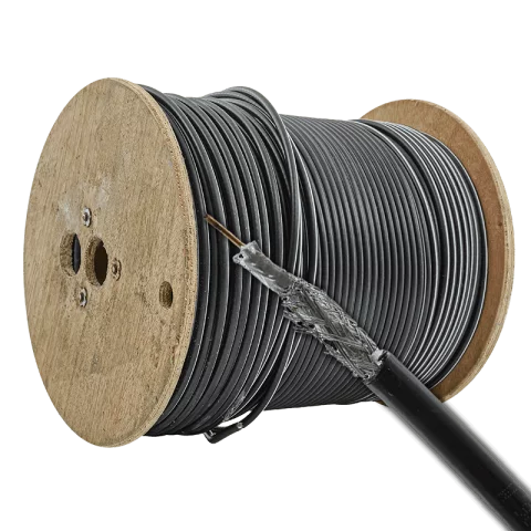 Koax földkábel (RG6) 3x árnyékolt koaxiális vezeték földbe Fekete