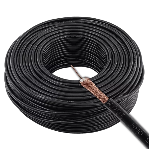 Koax kábel (RG59) árnyékolt koaxiális vezeték fekete