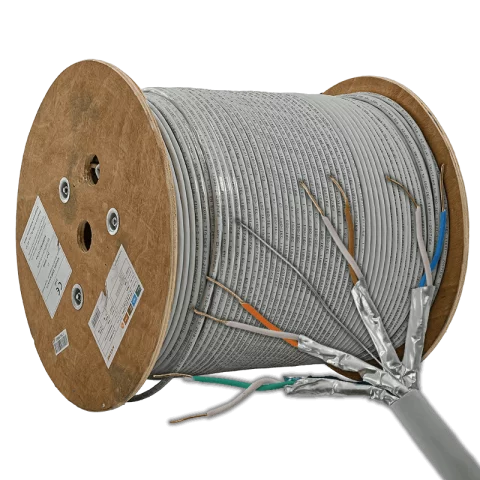 FTP internet lan kábel Cat6a (S/FTP 550MHz) LSOH 4x2x0,5 tömör réz vezeték Keline