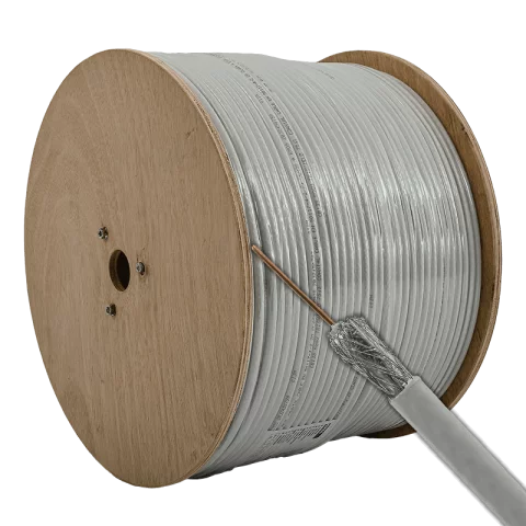 Koax kábel (RG6) 3x árnyékolt koaxiális vezeték fehér EMOS CB135 (Dobon)