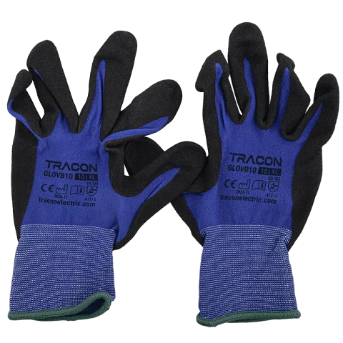 Kesztyű Gumírozott Munkavédelmi védőkesztyű Érintőképernyőhöz 10-es XL Tracon GLOVB10