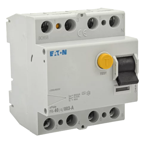Fi relé 4P 40A 30mA 6kA (A) áramvédő kapcsoló ÁVK ÉV relé Eaton Moeller PF6-40/4/003-A (112933)
