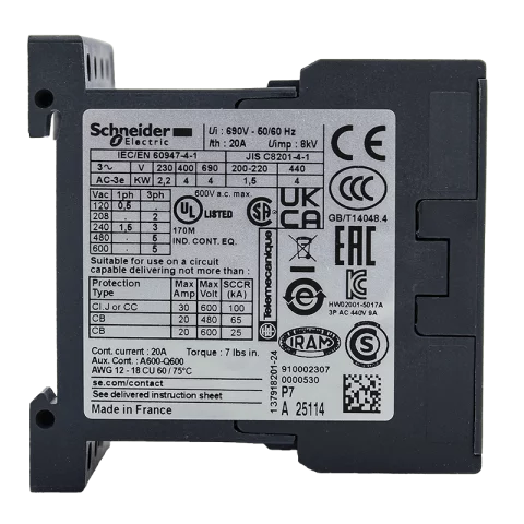 Schneider Mágneskapcsoló 9A 3 záró+1 záró 230V AC 50/60 Hz LC1K0910P7