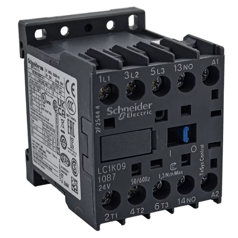 Schneider Mágneskapcsoló 9A 4kW 3 záró + 1 záró 24V AC 50/60 Hz LC1K0910B7