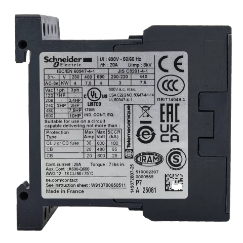 Schneider Mágneskapcsoló 16A 3 záró+1 záró 230V AC 50/60 Hz LC1K1610P7