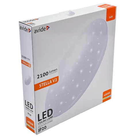 Mennyezeti lámpa LED 24W 4000K 2100lm IP20 kerek Csillagos 38cm Avide Stella ACLO38NW-24W-STV2