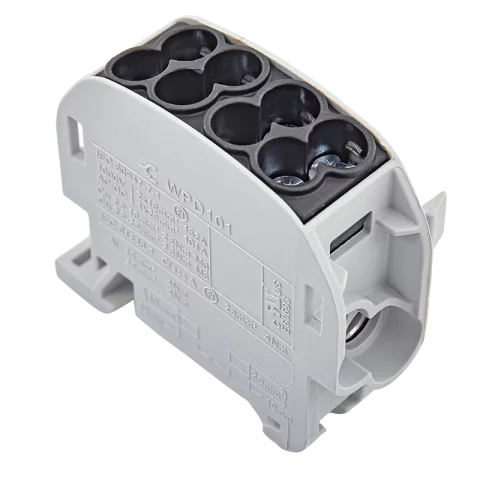 Fővezetéki leágazó sorkapocs 25 mm2 Fekete 1000V DC 2x25/2x16 BK Weidmüller WPD 101