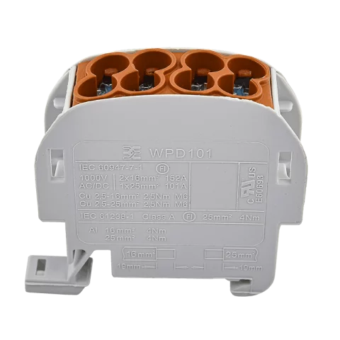 Fővezetéki leágazó sorkapocs 25 mm2 Barna 1000V DC 2x25/2x16 BN Weidmüller WPD 101