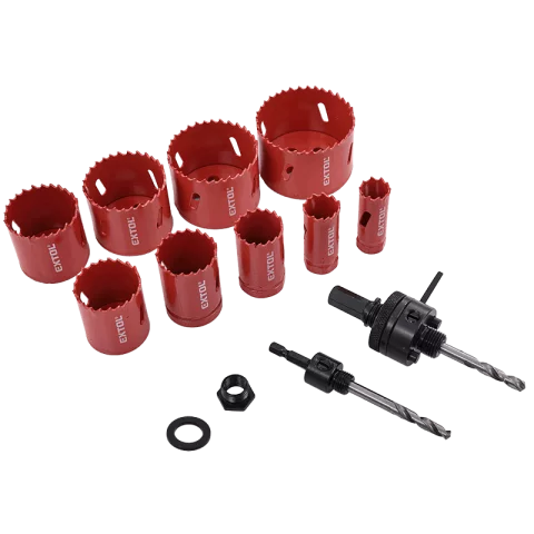Körkivágó készlet 13db-os 19-64mm HSS Bi-metál Műanyag, fa, gipszkarton, ALU, réz Extol Premium