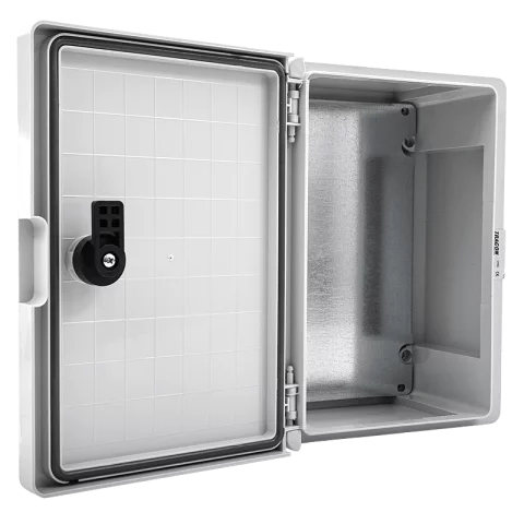 Műanyag IP65 kültéri elosztószekrény 280x210x130mm IK10 AC/DC 1000V Tracon TME282113