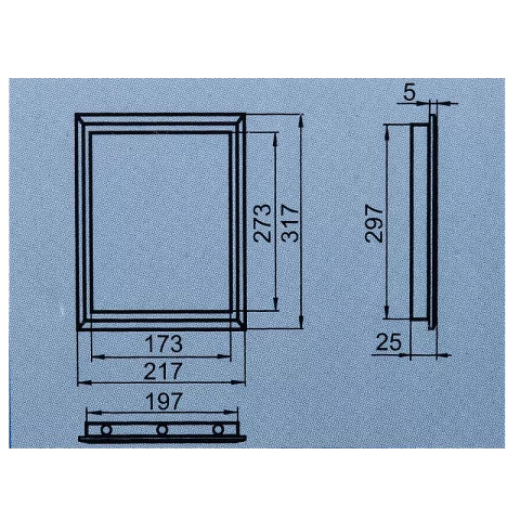 Szerelőajtó műanyag fehér 300x200mm Revíziós ajtó 297x197mm beépítés Vents D 200x300