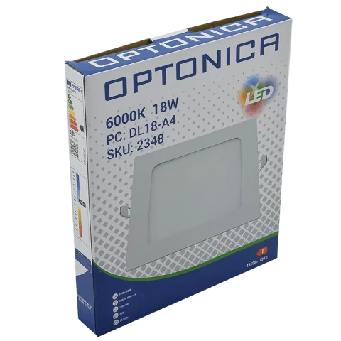 LED Panel Mennyezeti Beépíthető 18W 6000K Hideg Fehér Négyzet Optonica 2348