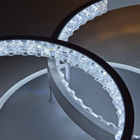Mennyezeti lámpa LED 55W Smart okostelefon és távirányító vezérlés Dimmelhető kristály Nedes J3302/W