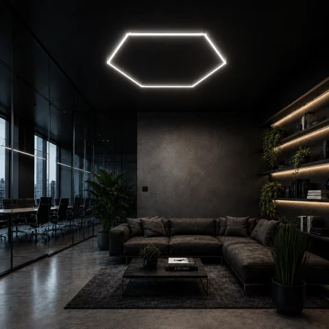 Hexagon LED lámpa rendszer 42W 1 HEX 6000K Komplett mennyezeti lámpa készlet 790x920mm Optonica