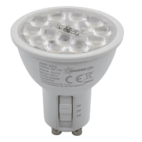 GU10 LED Spot Izzó 3/5/7W CCT Állítható színhőmérséklet 38° 300/500/650lm Spectrum WOJ14717