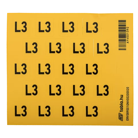 Figyelmeztető Matrica Öntapadós "L3" 20x20mm 20 db/ív