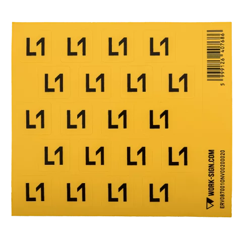 Figyelmeztető Matrica Öntapadós "L1" 20x20mm 20 db/ív