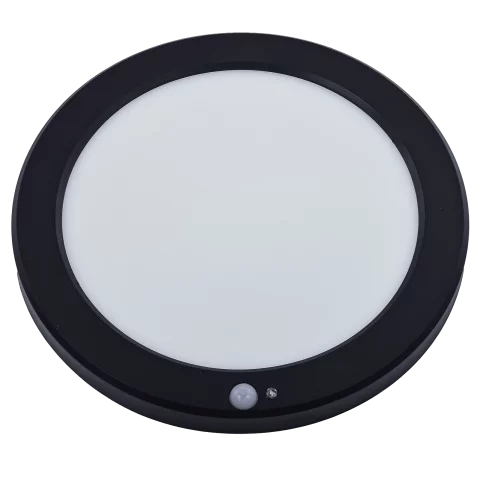 Mennyezeti lámpa Mozgásérzékelővel 10-18W CCT Led panel Beépíthető Kerek Fekete 1800lm Optonica