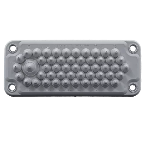 Kábelbevezető 222x92x30mm Kábelkivezető elosztószekrényekhez 51db kábelhez IP55 szürke Tracon