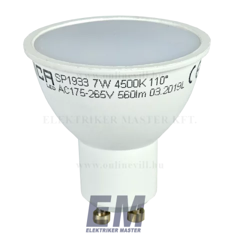 GU10 LED Spot Izzó 7W 4500K természetes fehér 600lm Optonica SP1933