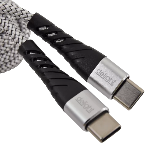 USB kábel Type-C fejjel 2m Telefon töltő kábel USB Type-C Type-C adatkábel szövet Delight 55435-2