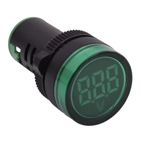 Digitális Feszültségmérő 22mm furatba kerek Digitális kijelzővel 24V-500V AC Voltmérő Tracon NYG3-VG