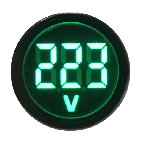 Digitális Feszültségmérő 22mm furatba kerek Digitális kijelzővel 24V-500V AC Voltmérő Tracon NYG3-VG