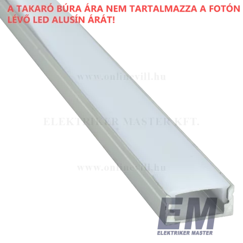 Takaró Búra 2m Falon Kívüli Alumínium Led Szalag Profil Sínhez Opál 41010A2-höz 41010M2