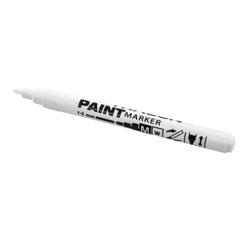 Filctoll Fehér 1-2mm Jelölő filc építőipari munkákhoz M típus Lakkmarker Közepes hegy Tracon MARKPMW