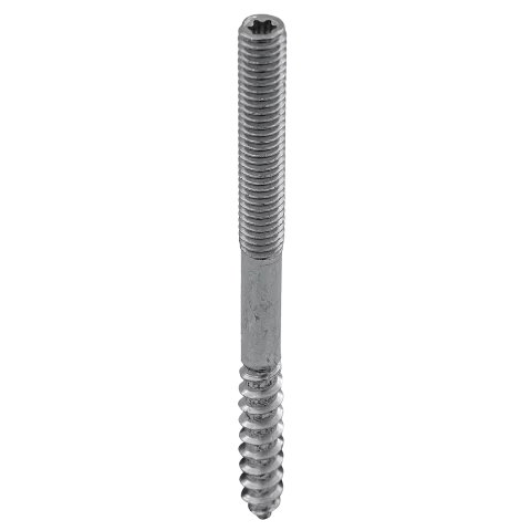Ászokcsavar 6x80mm fa-fém menetes Tőcsavar Durva famenet-metrikus gépmenet TORX15 fej Ászok csavar