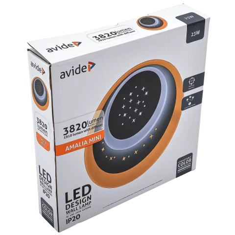 Mennyezeti lámpa LED 23W 1910lm 200mm csillagos CCT 3-6000K Avide Fali Design Oyster Amalia mini V3
