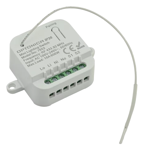 Vezeték nélküli KINETIC kapcsoló szett 1 áramkörös IP44 fekete 600W Optonica